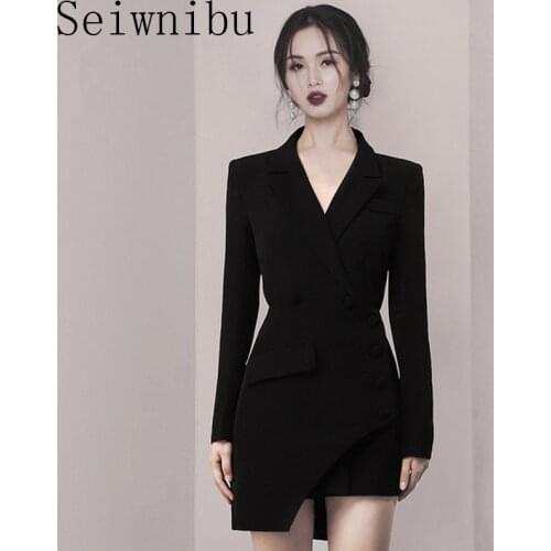 Fashion Office Lady Dress 2020 Spring Autumn Button Slim Waist Runway Party Vestido Modis Elegant Grace Jupe