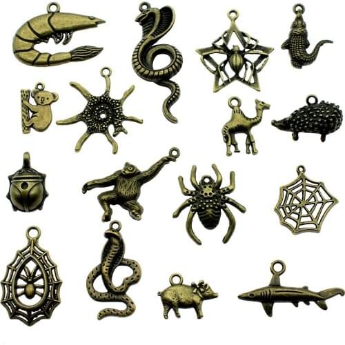 10pcs Charms Animals Antique Bronze Color Animals Charms Pendant Jewelry Monkey Spider Charms For Jewelry Making