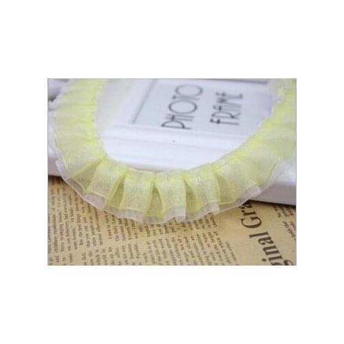 20Yards High Quality Pleated Ruffled Hazy Organza Lace Trim Ribbons Wedding Party Decorate