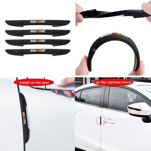 4 piece Car Door Anti-collision Bumper Strip Guards Side Protector Stickers For Mitsubishi Ralliart Lancer EX ASX Competition
