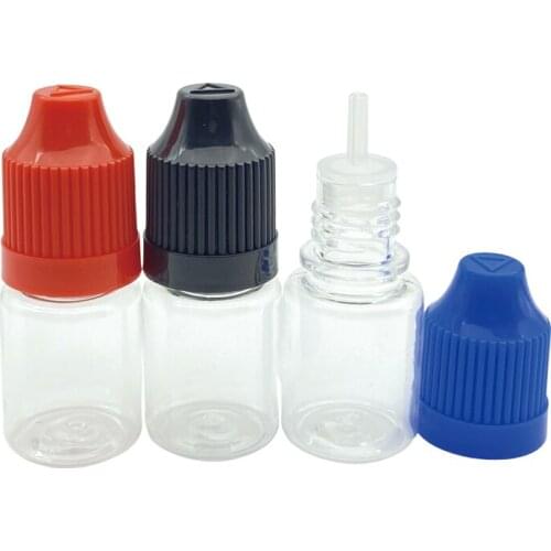 50pcs 5ml Empty Clear Bottles PET Plastic Dropper Bottle With Childproof Cap E Liquid Vail Free Shipping