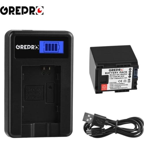 1780mAh BP-820 BP 820 BP820 Battery + LCD Charger for Canon BP-820, VIXIA HF G30, XA20, XA25, XA30, HFM30, HFM31, HFS11, HFS20