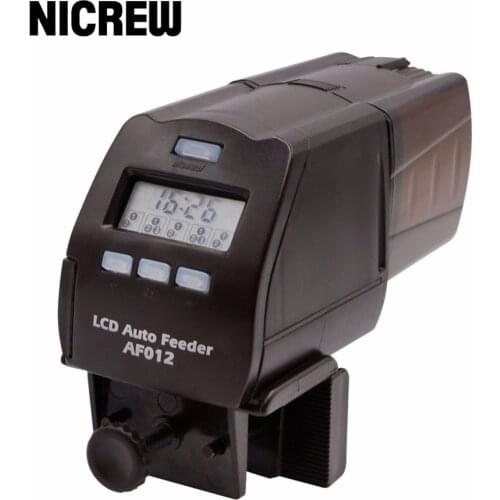 Nicrew Digital LCD Automatic Fish Feeder Aquarium Tank Pond Auto Fish Feeder Timer Food Feeder Timer Capacity Adjustable