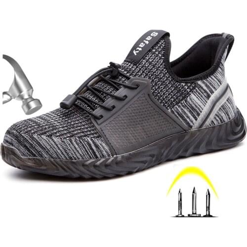 New Mens Work & Safety Boots Fashion Comfortable Steel Toe Anti Smashing Protective Work Shoes Men Puncture Proof Safety Shoes