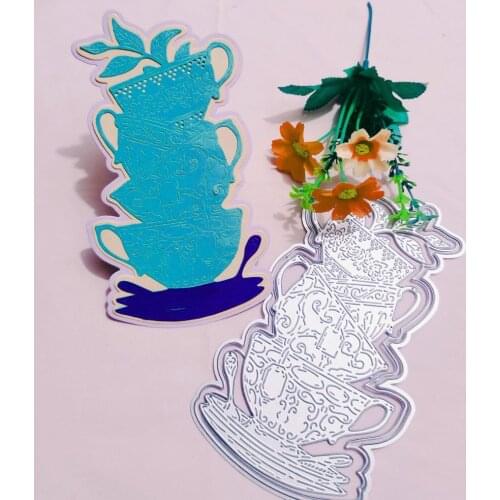 Multi layer cup, potted plant, fl Metal Cutting Dies for DIY Scrapbooking Album Paper Cards Decorative Crafts Embossing Die Cuts