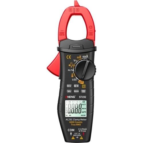 ANENG ST192 Digital Clamp Meters Multimeter 60A/600A Tester AC/DC Current 6000 Counts True RMS Capacitance NCV Ohm Hz Transistor