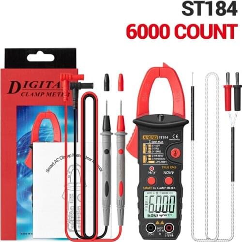 ST184 6000 Counts Digital Professional Multimeter Clamp Meter True RMS AC/DC Voltage Tester AC Current Hz Capacitance Ohm