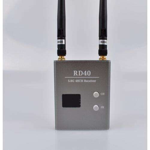Skyzone 5.8GHZ 48Channel RD40 Raceband Dual Diversity Receiver With A/V and Power Cables For Rc racing drone Quadcopter VS RC832