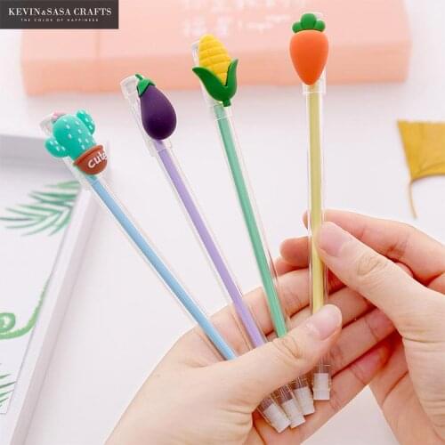 3Pcs/Set Vegetable Gel Pen Quality Stationery School Supplie Gel Ink Pen School Stationery Office Suppliers Pen Kids Gift Tools