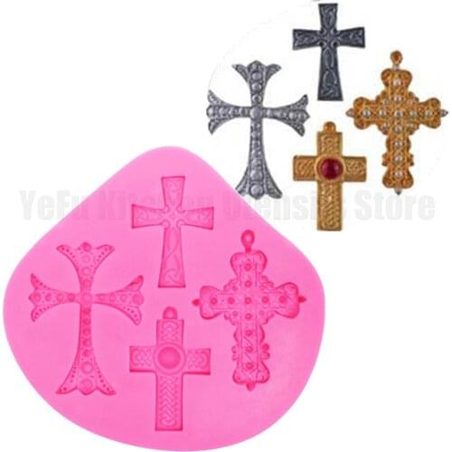 Crosses Shaped Silicone Mold Cake Decoration tools Fondant Cake 3D Food Grade Silicone Mould T1043