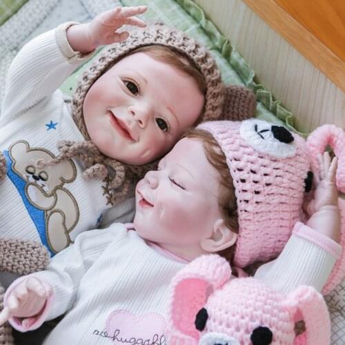 55CM new saskia with teeth Bebe reborn todderl girl baby doll lifelike real touch full body silicone/cotton body bonecas