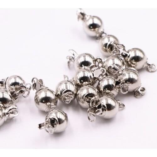 20pcs Wholesale Metal Hook Clasp for Jewelry Making Spacers Connectors Round 8mm DIY Necklace Bracelet Hooks Craft Findings A539