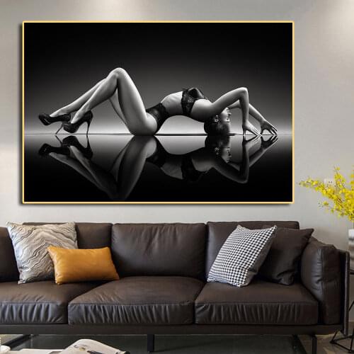 Black White Fashion Poster High Heels Woman Canvas Print Painting Sexy Beautiful Longshanks Girl Vintage Picture Home Decor