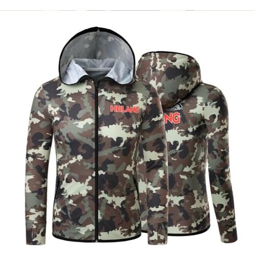 Camouflage Fishing Sunscreen Clothing Outdoor UV Protection Men Summer Sun Protection Long Sleeve Breathable Thin Fishing Suit