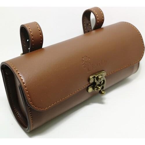 Q1101 Retro Bicycle Bag Tail Bike Bags PU Leather Cycling Bag Saddle Pouch Tail Pannier Personalized Riding Vintage Bicycle Bags