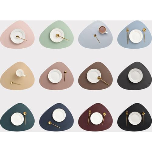 PU Placemats for Table Waterproof Non-Slip Coaster Leather Place Kitchen Accessories Christmas Pad Cup Wine Mat