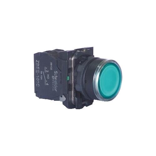 XB5AW Plastic flat head with light button XB5AW33B1C = ZB5AW333C + ZB5AW0B31C 24V 22mm