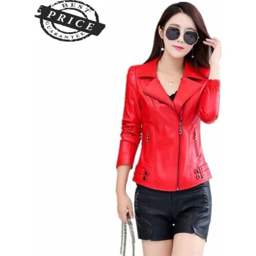 PU Leather Womens Jackets 2021 Newest Fashion Elegant Spring Autumn Jacket Large Size of Ladies Clothing 6XL Coat LWL562