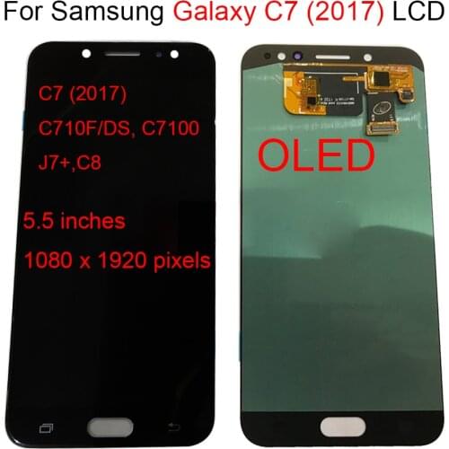 OLED LCD For Samsung Galaxy C8 Lcd C710 J7 Plus C710F/DS Lcd Display Touch Screen Digitizer Assembly For Samsung C7 2017 LCD