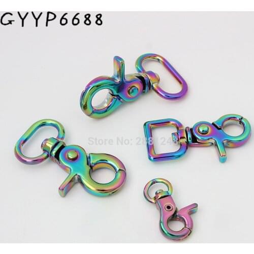 10-30pcs 8mm 10mm 17mm 20mm 26mm rainbow High quality Bag Clasps Lobster Swivel Trigger Clips Snap Hook Accessories dog leash