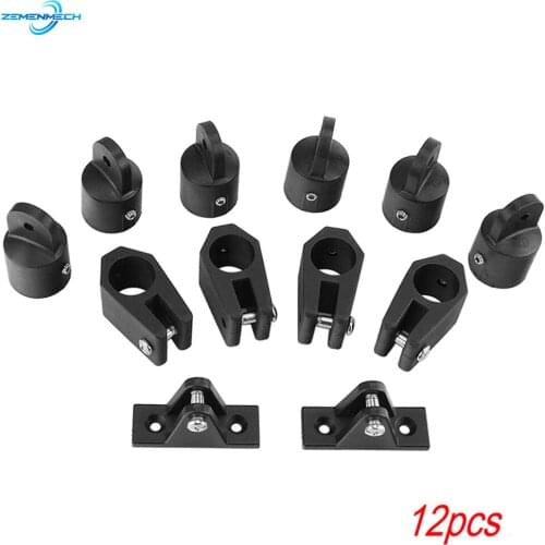 12PCS Marine Hardware Black Nylon Sliding Sleeve Sliding Cap Mountain Seat Fits Bimini Boat Accessories Yacht Rail Fitting Canoe