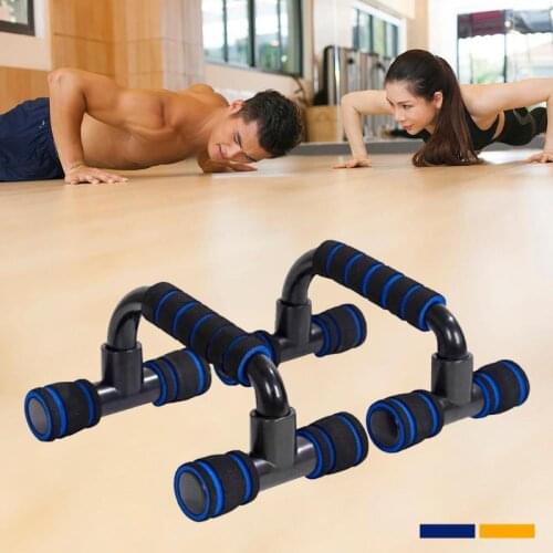 2 Pcs Fitness Push Up Bar Stands I-Shaped Push Up Bar Rack Sponge Hand Grip Trainer For Arm CHand Grip Trainer For body building