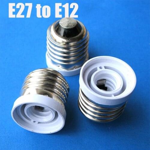 2 Pieces E27 E26 to E12 Converter Lamp Socket Adapter Bulb Base Plug Lamp Holder