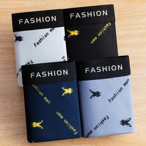 4 pcs/lot men underwear stretch cotton boxers sexy panties plus size comfortable breathable