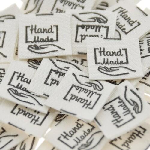 50PCS/lot Handmade Letter Cloth Tags Labels For DIY Sewing Crafts Garment Shoes Hat Decoration Accessories