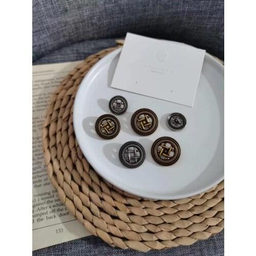 6pcs golden gold metal buttons garment coat sewing accessories buttons for clothing crafts Black point oil button