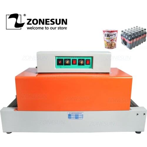 ZONESUN Automatic Shrink Machine PVC Film Shrinking Heat Package Sleeve Plastic Packing box tableware food sealler strapper tool