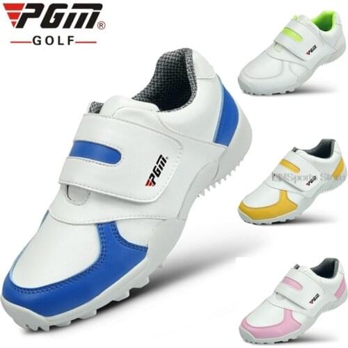 Pgm Brand Golf Shoes Childrens Breathable Waterproof Sports Shoes For Girls Boys Anti-Skid Golf Sneakers Soft Footwear 4 Colors