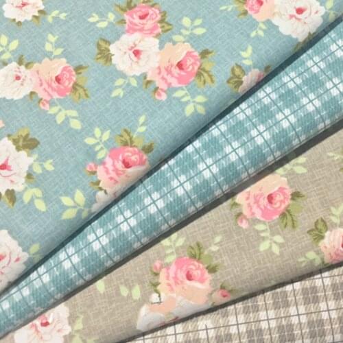 Rose Printed Cotton Twill Fabric Cotton Pastoral Style Floral Bedding Cotton Fabric for Handmade Pajamas Fabric