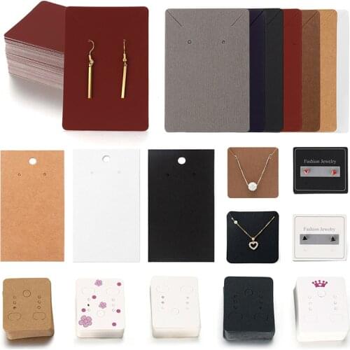 50pcs Earrings Necklaces Display Cards for Jewelry Box Packaging Cardboard Hang Tag Card Ear Studs Paper Card Jewelry DIY