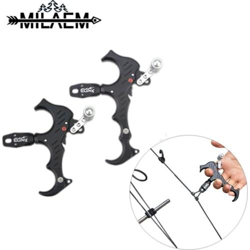 Compound Bow 3 &4 Finger Release Thumb Caliper Aluminum Alloy Adjustable bow Release Archery Release Aid Grip Caliper