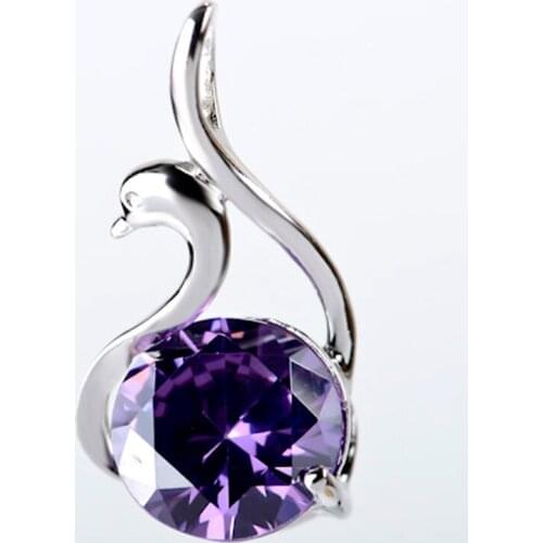 GND0370 925 Sterling Silver Pendant Beauty Charming Cubic Zirconia Classic Swan Necklaces Pendants Fashion Jewelry For Women