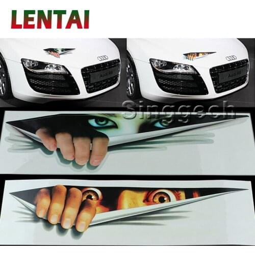 LENTAI 1PC Car stickers 3D Eyes Peeking Monster Styling For Seat Leon Ibiza Renault Duster Megane 2 Logan Captur Clio Mazda 3 6