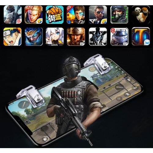 Mobile PUBG Trigger Gamepad Controller Sensitive Touch L1R1 Fire Button Shooter Grip Trigger Aim Key Joystick For IOS Android