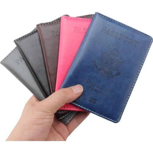 Fashion PU Leather Passport Covers Travel Accessories ID Bank Credit Card Bag Men Women Passport Business Holder wallet Case