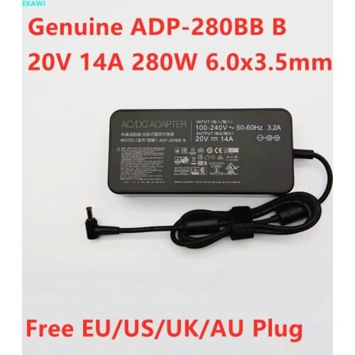 Genuine 20V 14A 280W ADP-280BB B AC Adapter For MSI GE75 RAIDER 8SF-053PL GE63 RGB 8SF ASUS PG35V G703GI G703GX Power Charger