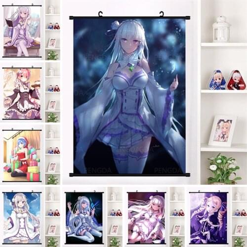 Plastic Scrolls Canvas HD Print Decor Beautiful Girl Hanging Poster Anime Cartoon Painting Picture Home for Living Room Wall Art