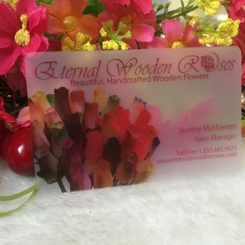 Plastic transparent PVC business card single faced printing clear transparent card matte finishing