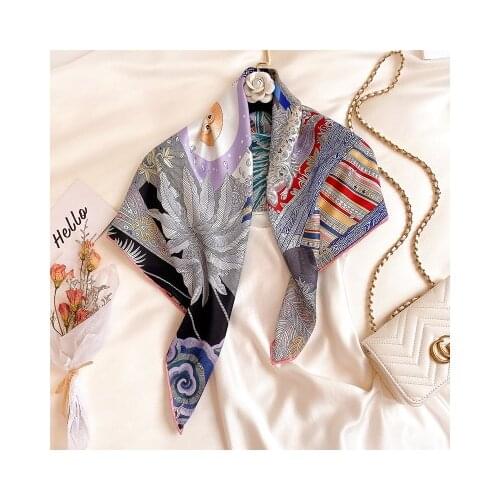 90*90cm New Midsummer Nights Dream Twill Weave Silk Large Square Scarf Womens Fashion Decorative Neckerchief Shawl Scarf women