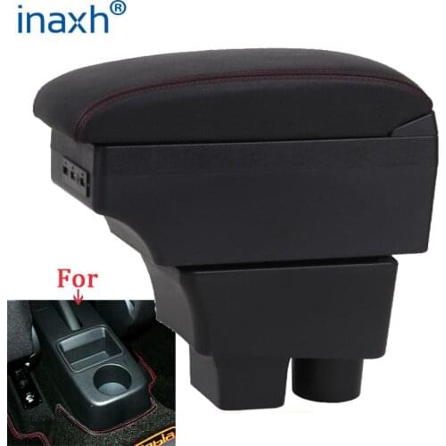 For Skoda FABIA Armrest 2008-2014 2013 2012 2011 Car Armrest box Retrofit parts Storage box car accessories Interior USB LED