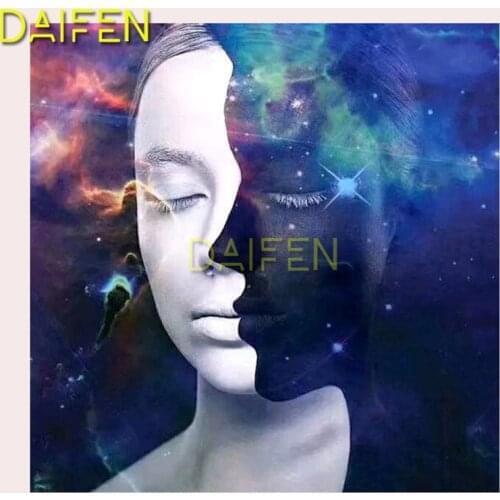 Full Square Diamond embroidery black and white thinking man face Full Round Diamond painting Cross stitch DIY 3D Diamond mosaic