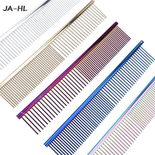 Stainless Steel Dog Comb Hair Trimmer Comb Grooming Comb Hair Cleaning Modeling Pet Hair Tools Remove Falling Hair 1pc