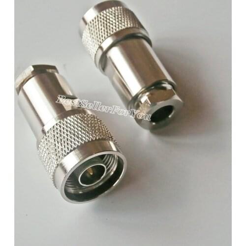10Pcs N male plug clamp For RG5 RG6 5D-FB LMR300 RF Cable Connector