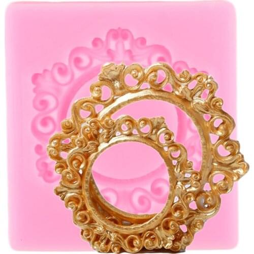 Large Frame Silicone Mold Party Cake Border Cake Decorating Tools DIY Cookie Baking Fondant Mould Candy Clay Chocolate Molds