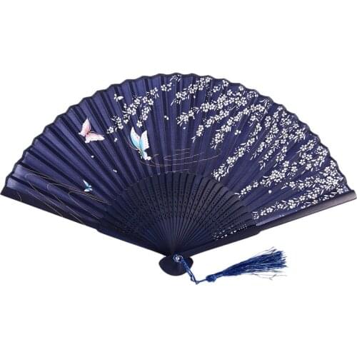 Folding bamboo lace hand fan