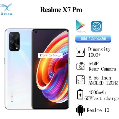 Realme X7 Pro 5G Smartphone Dimensity 1000+ 120Hz screen refresh rate 6.5 inch 4500mAh 65W fast charge 64MP NFC Cellphones